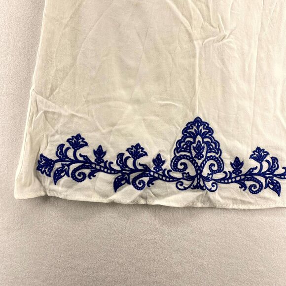 Lulus White/Royal Blue SS Embroidered Dress Ladies Size M New - Picture 8 of 11